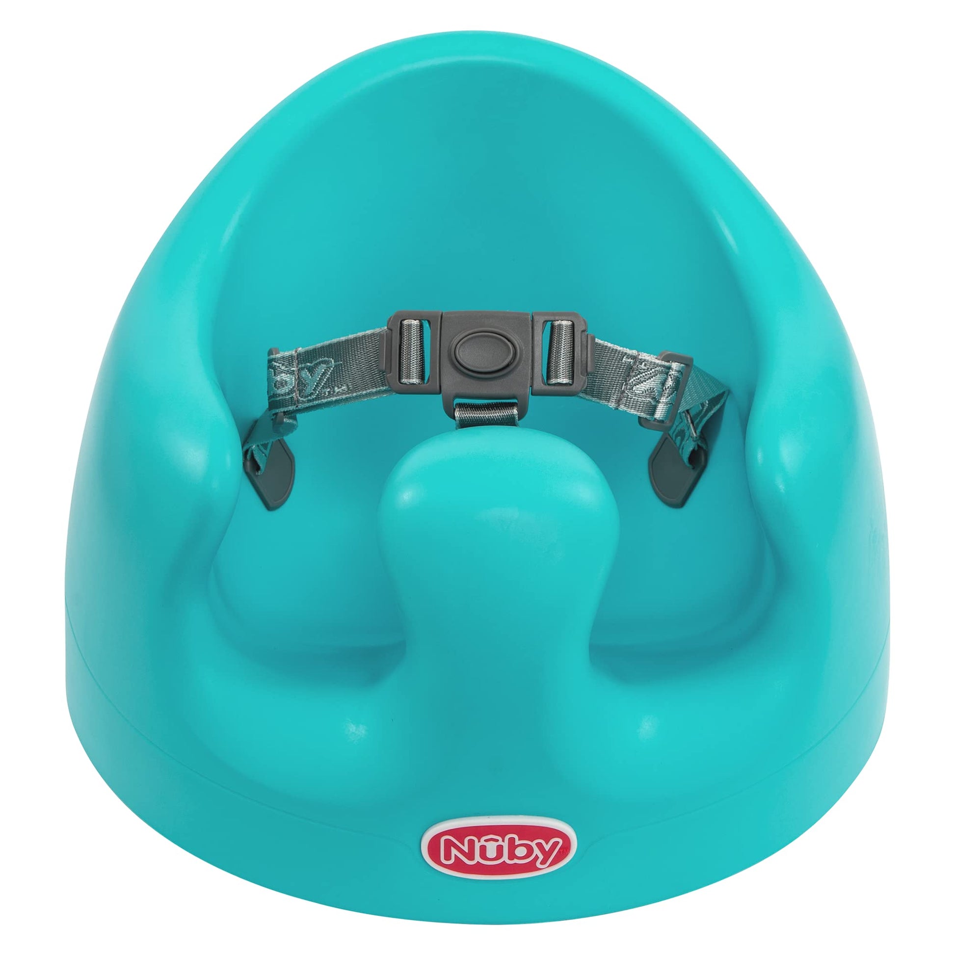 Nuby My Floor Seat, Soft Foam Cushion With Safety Harness And High Back Design, For Ages 4-12 Months, Aqua