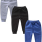 T.H.L.S Toddler Baby Boys Girls Sweatpants Cotton Active Jogger Pants With Pockets 3 Pack Grey Blue Black