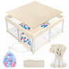 Foldable Baby Playpen for Babies and Toddlers, 50x50 Inch Portable Play Yard, Collapsible Play Pen with Mat, Visible Mesh, 50 Oc