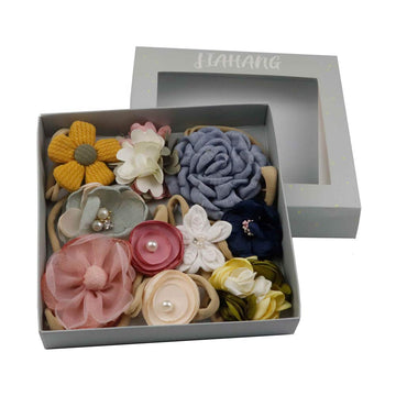 Jiahang Baby Girls Hair Bow Headbands Nylon Flower Hairband Blossoms Hair Accessories 10Pcs For Newborn Infant Toddlers