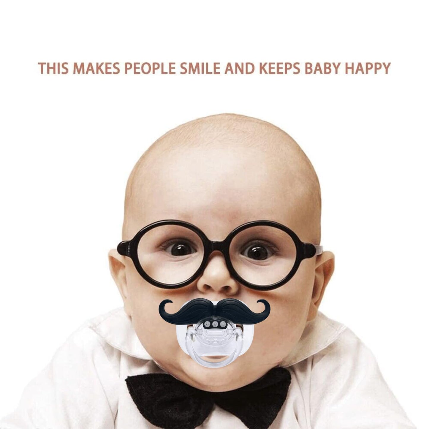 Funny Baby Pacifiers,Mustache Pacifiers 0-18 Months For Babies,Mustache Binky,Gift For Newborns,Infants,Toddlers,Baby Boys,Bpa F