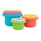 Nuby Stacking Soft Silicone Cups Interactive Toy, Promotes Coordination, Seven Piece (Colors May Vary)
