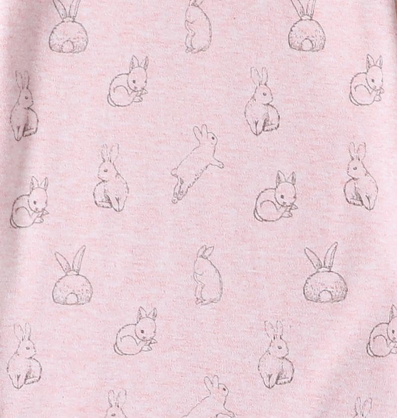 Owlivia Organic Cotton Baby Boy Girl Zip Up Sleep N Play, Footless, Long Sleeve(Newborn, Pink Rabbit)