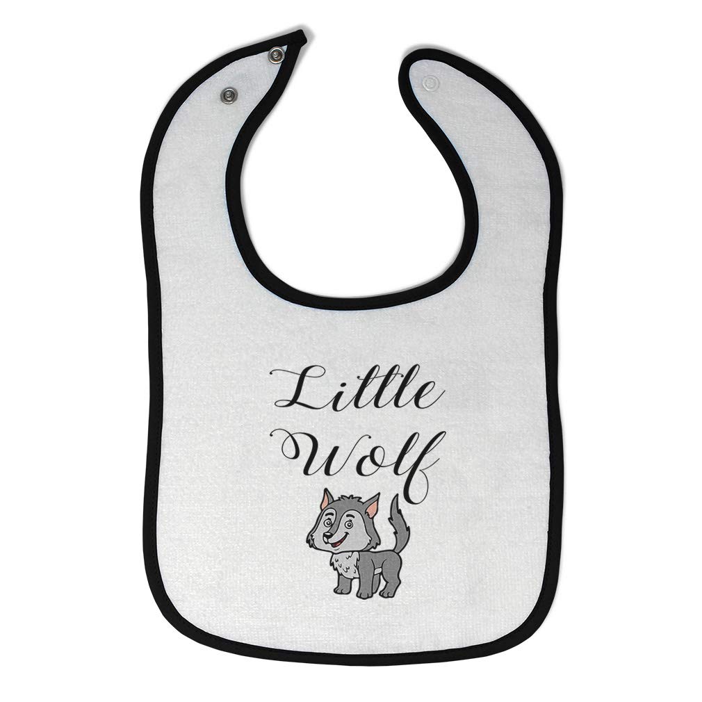 Toddler & Baby Bibs Burp Cloths Woodland Little Wolf Funny Humor Cotton Baby Items For Baby Girl & Boy White Black Design Only