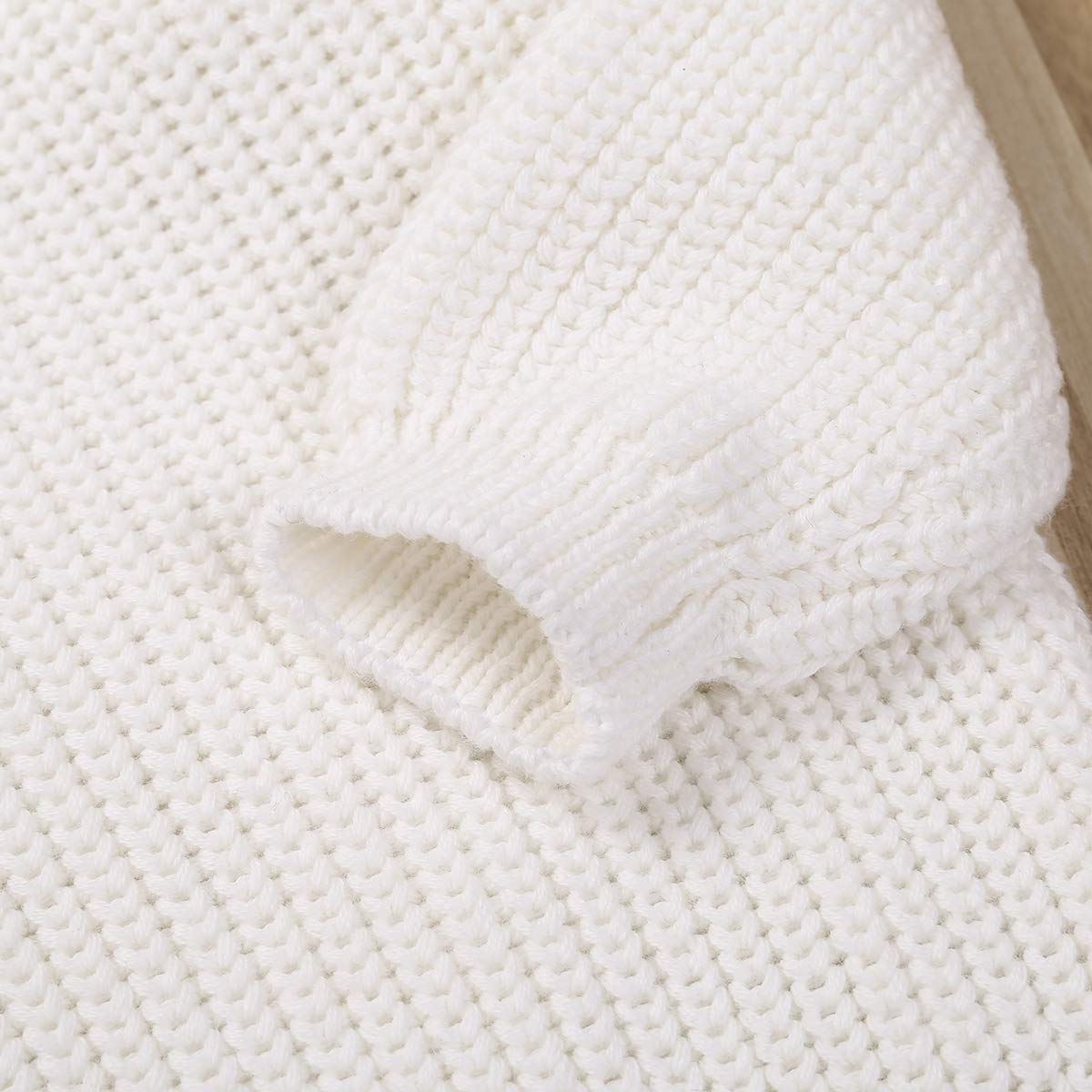 Afunbaby Baby Girl Boy Knit Sweater Blouse Pullover Sweatshirt Warm Crewneck Long Sleeve Tops For Infant Toddler (4-5T,A-White)