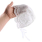 Baby Girl Bonnet Eyelet Lace Cotton Christening Bonnet Toddler Handmade Beanie Sun Protection Hat (Butterfly, 0-3 Months)