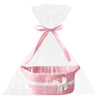 Poschnor Easter Gift Basket Empty with Gift Bags and Ribbons, Woven Cotton Rope Basket for Gifting, Storage, Decoration, Pink