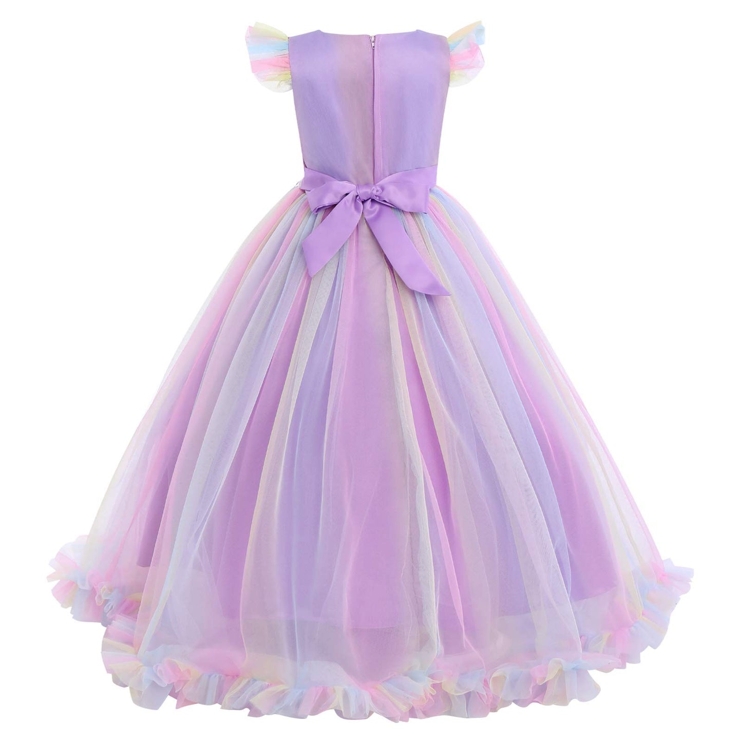 Ibtom Castle Girls Pageant Dress Princess Tulle Dress Birthday Party Father 'S Daughter Dance Dress Mother 'S Day Carnival Long