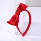 Red Velvet Bow Headband & 2 Pcs 4 Inch Hair Bows Set, Black School Hair Accessories For Little Toddler School Girls (Velvet Red)