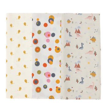 DULAAR Organic Muslin Swaddle | Just Lion Around | Bubble Pops | A Day with Dinos | Cotton | Soft, Breathable, and EcoFriendly 