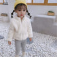 Wallarenear Baby Girls Boys Winter Fleece Coat Toddler Kids Faux Fur Jacket Warm Hooded Outwear Cardigan With Ears Fall Winter O