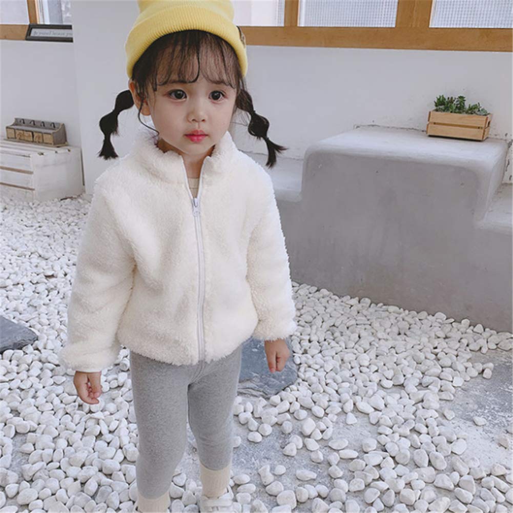 Wallarenear Baby Girls Boys Winter Fleece Coat Toddler Kids Faux Fur Jacket Warm Hooded Outwear Cardigan With Ears Fall Winter O