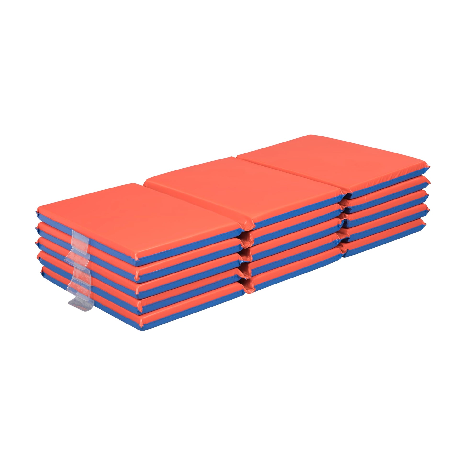 Back2School Express Foldaway Nap Mat, 3-Fold, 2in, Rest Mat, Blue/Red, 5-Pack