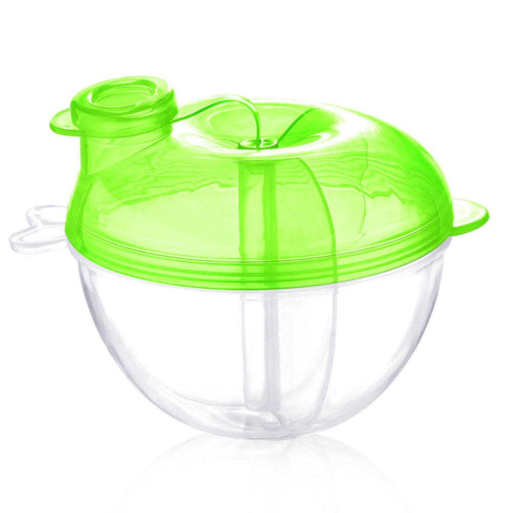 Accmor Baby Formula Dispenser for On-The-Go Feedings, Three-Compartment Non-Spill Formula Container to Go, Snack Milk Powder Dis
