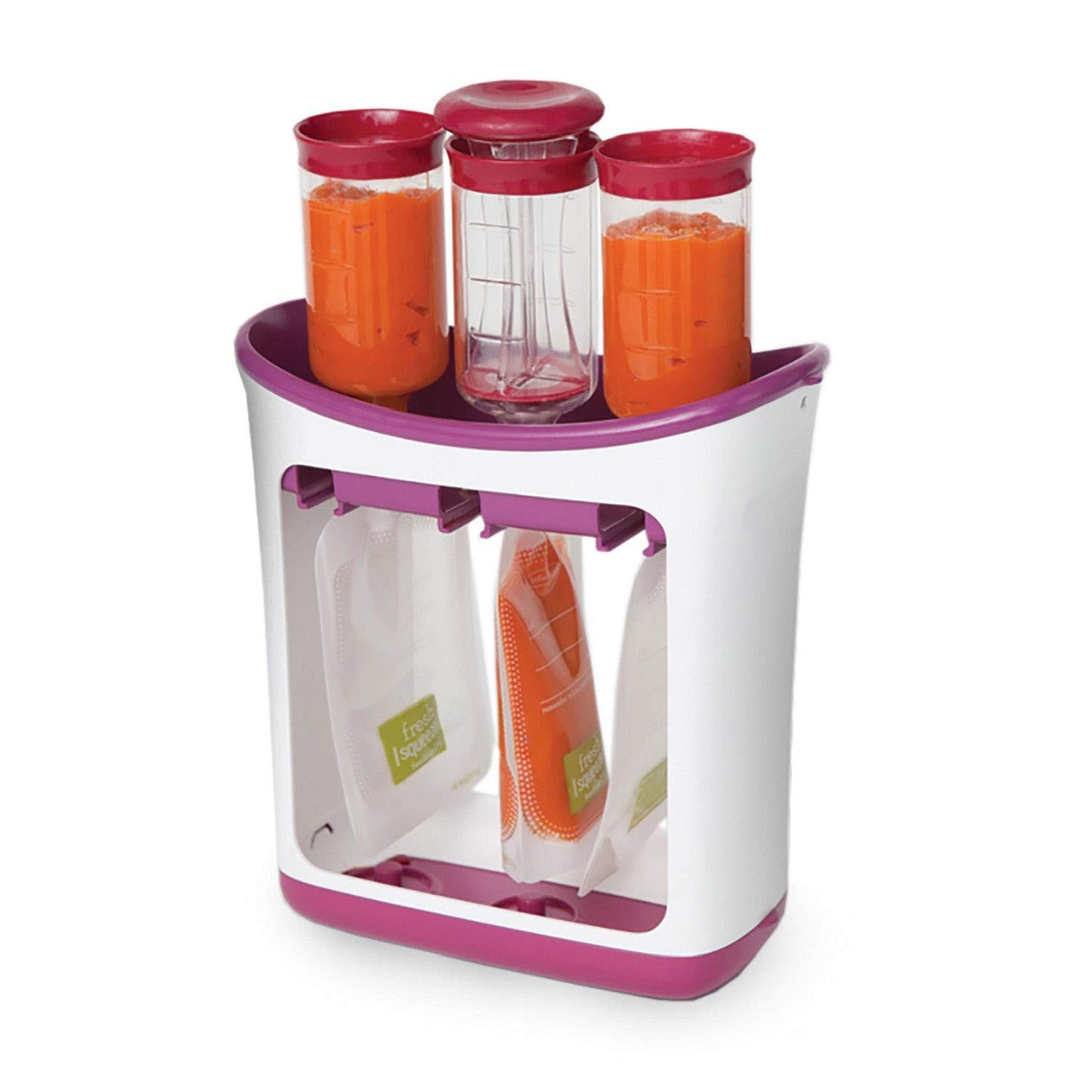 Infantino Squeeze Station, Baby Food Maker & Pouch Filler, Fill 3 Reusable Pouches at Once, Easy to Use, Dishwasher Safe, Homema