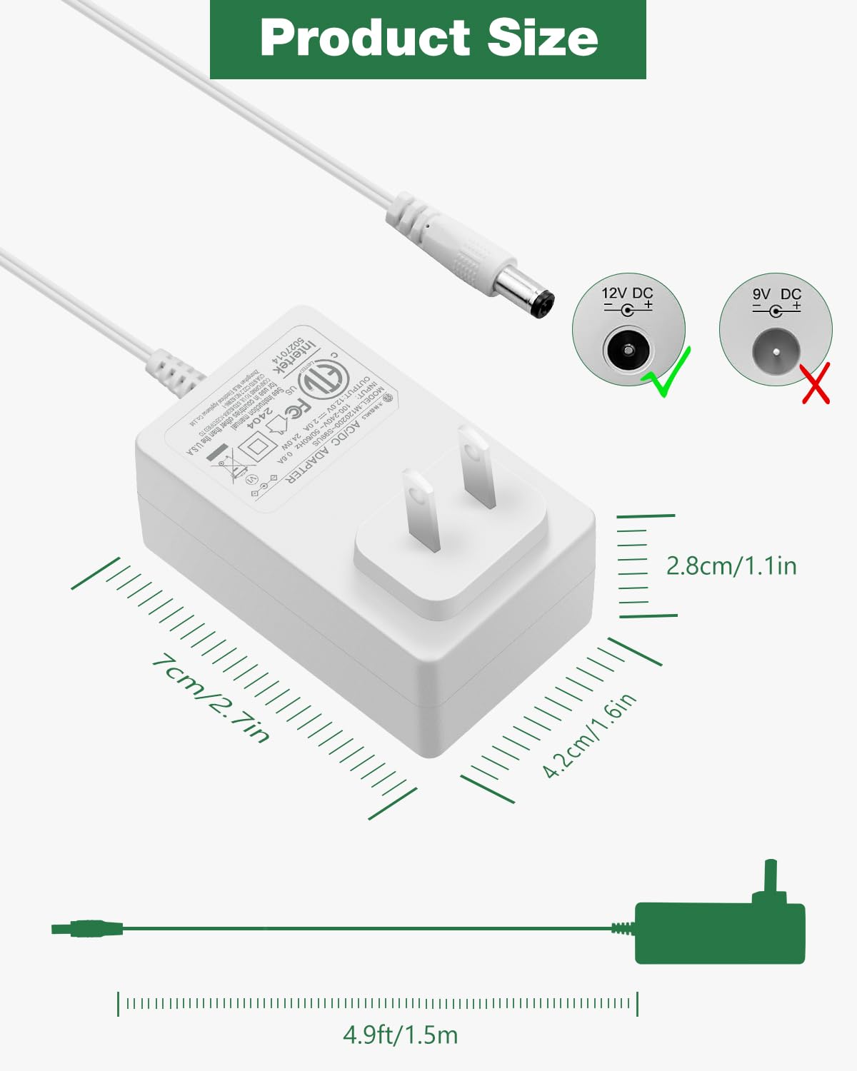 Spectra Breast Pump Power Supply 12V Cord Ac/Dc Adapter Compatible With S1 S2 Sps100 Sps200 S3 Pro Baby Breast Pump Suction Devi
