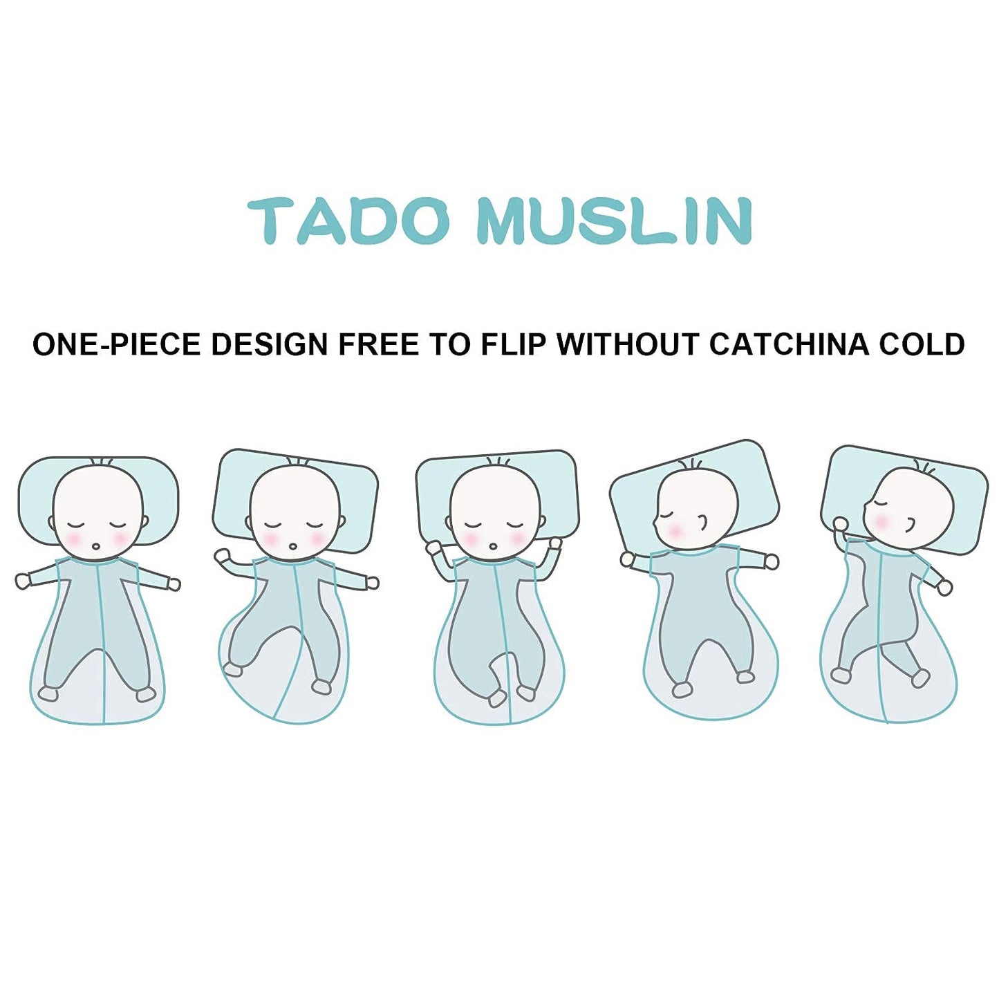 TADO MUSLIN Baby Sleep Sack 2-4 T Baby Wearable Blanket 100% Organic Cotton 0.5 TOG Toddler Sleep Sacks 2- Way Zipper Soft Car 4