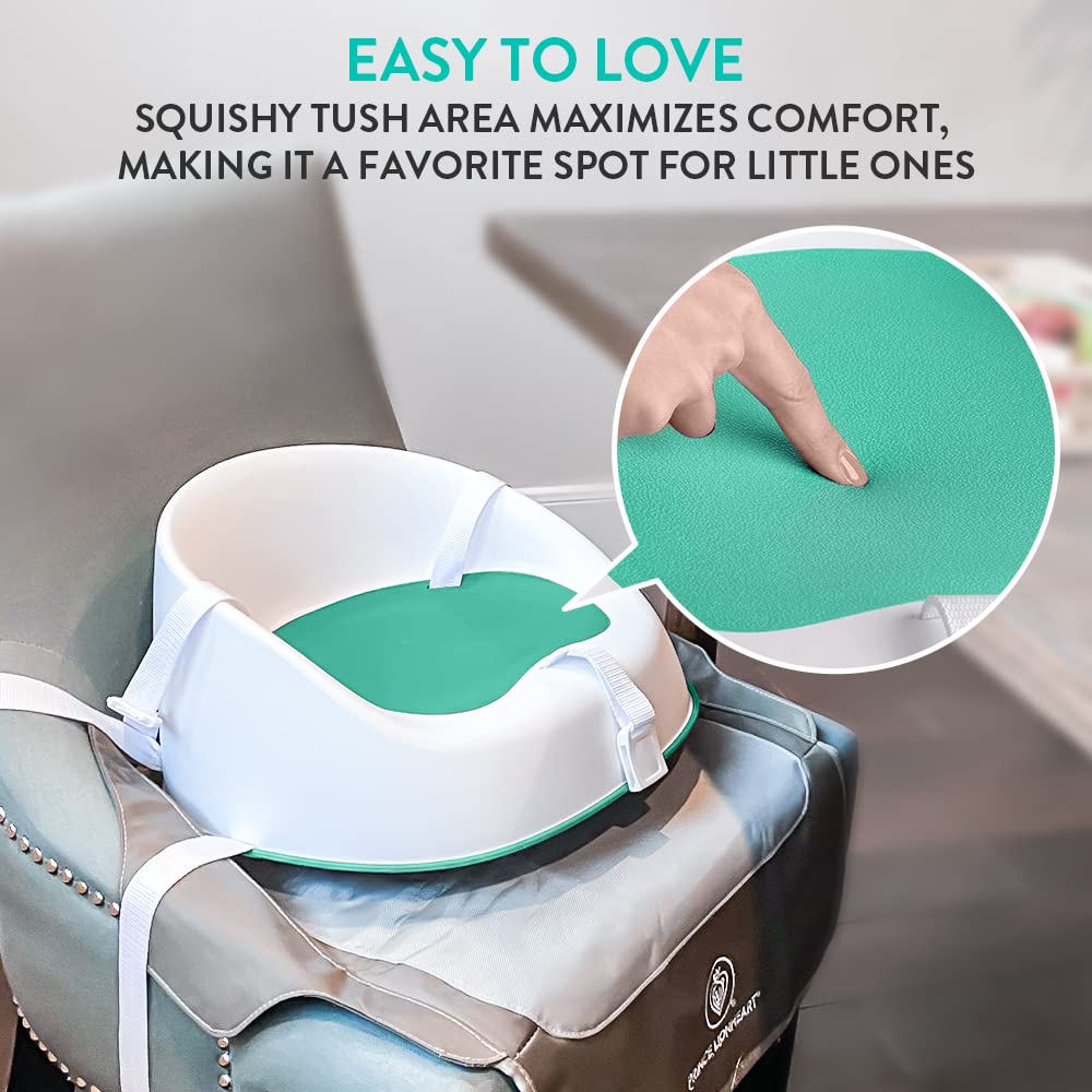Prince Lionheart Squish Booster Seat, Gumball Green, 3-Point Harness And Dual-Strap System, Easy To Wipe Clean, And Lightweight