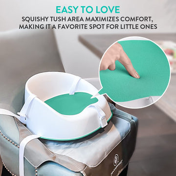 Prince Lionheart Squish Booster Seat, Gumball Green, 3-Point Harness And Dual-Strap System, Easy To Wipe Clean, And Lightweight