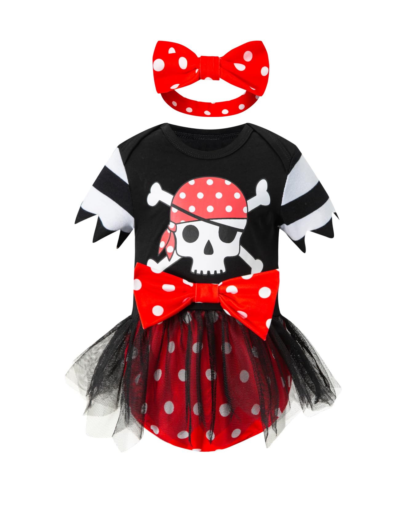 Bakjuno Toddler Baby Gir Halloween Pirate Princess Cosplay Birthday Halloween Christmas Outfit For Infant Romper Jumpsuit With H