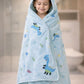 Hi mom Kids Hooded Bath Towel for Babies and Toddlers, Breathable & Highly Absorbent | Gentle and Soft | (Blue, 70 * 140)