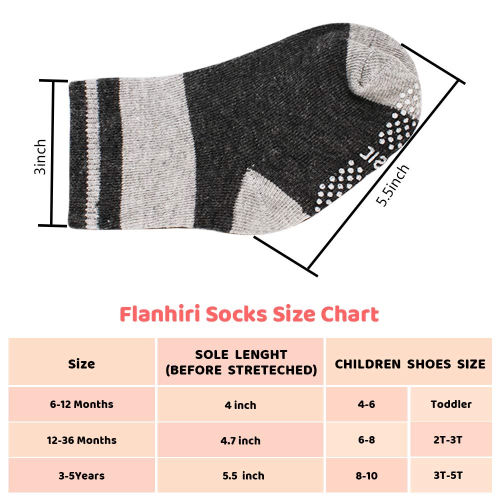 Baby Boy Socks, 12 Pairs Non Slip Toddler Socks Cotton Grip Socks Toddler Socks With Grippers For Baby Boy Infant