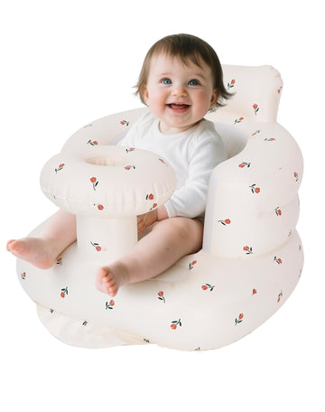 AirSwim Inflatable Baby Seat with Tray, Inflatable Baby Chair for Babies 3 Months and Up, Portable Blow Up Chair with Built in A