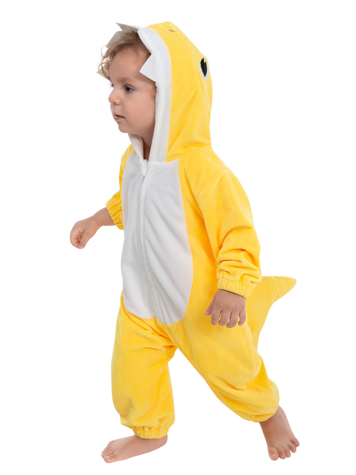 Hsctek Shark Baby Costume, Shark Baby Infant Costume For Boys Girls, Baby Halloween Costume For Toddler Newborn Yellow, 6-9Month