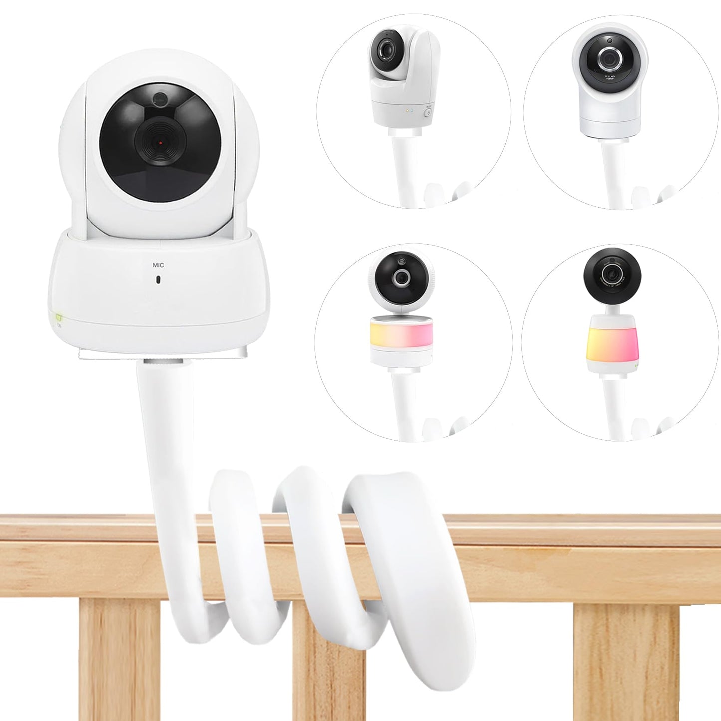 Derebir Flexible Baby Monitor Mount Stand Holder Compatible With Vtech Vm924/ 901/928Hd /5263/5755/5764Hd /7764Hd/5766Hd /5263/B