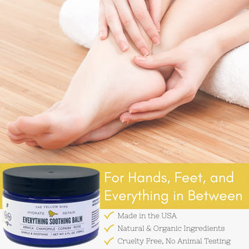 Yellow Bird Natural Soothing Foot & Body Balm - Everything Skin Moisturizer, Organic Itch Relief Cream, Baby Diaper Balm, Soothi