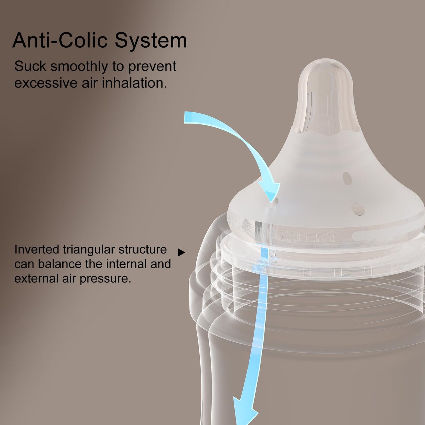 Numvim Glass Nurturing Baby Bottles Gentle & Extra Slow Flow, Newborn Breastfeeding Bottle With Anti Colic Nipple For 0 Months B