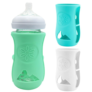 Taoceexi 3 Pack Silicone Sleeves For Avent Natural Glass Baby Bottles, Compatible Philips Avent Glass Natural Baby Bottle 4 Oz (
