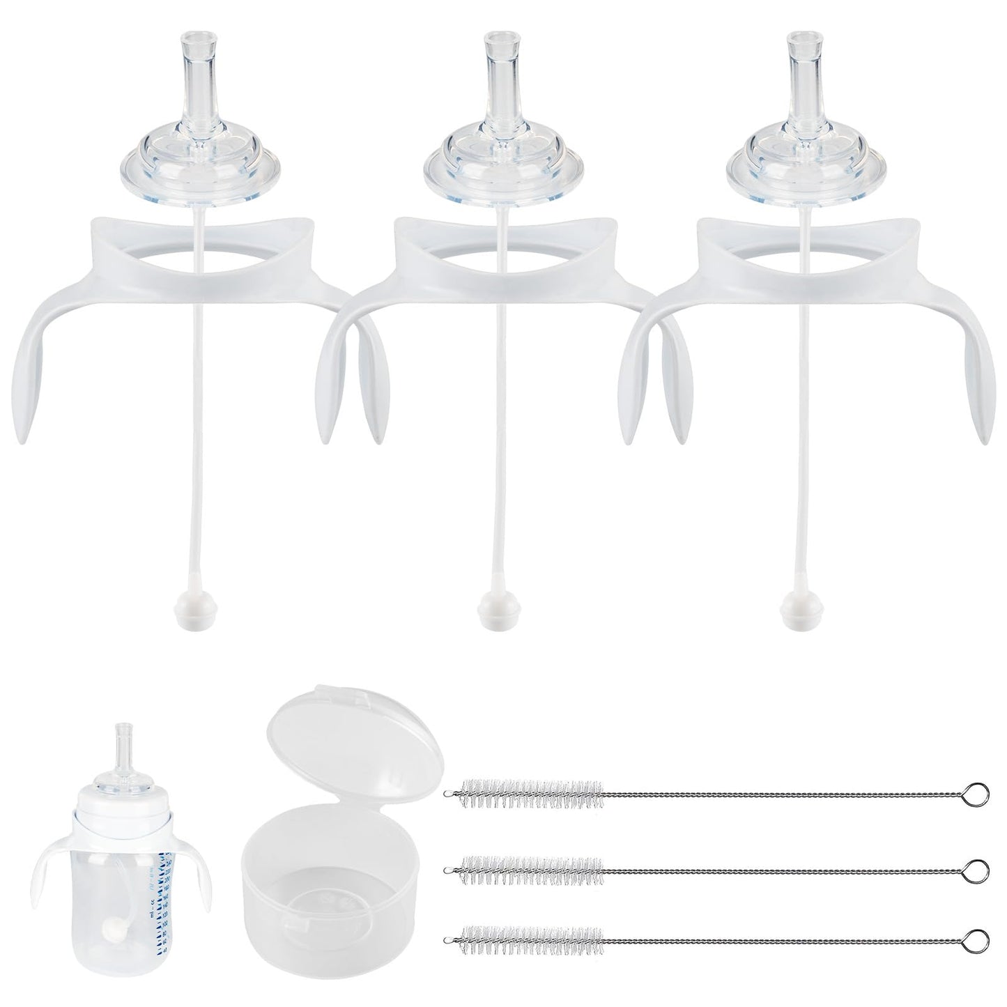 Sippy Straw Cup Soft Conversion Kit For Philips Avent Anti-Colic Baby Bottle, Toddler Transition Kit With Silicone Sippy Spout N