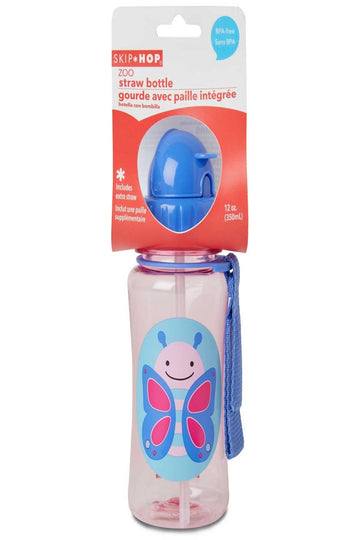 Skip Hop Toddler Sippy Cup with Straw, Zoo Straw Bottle, Butterfly