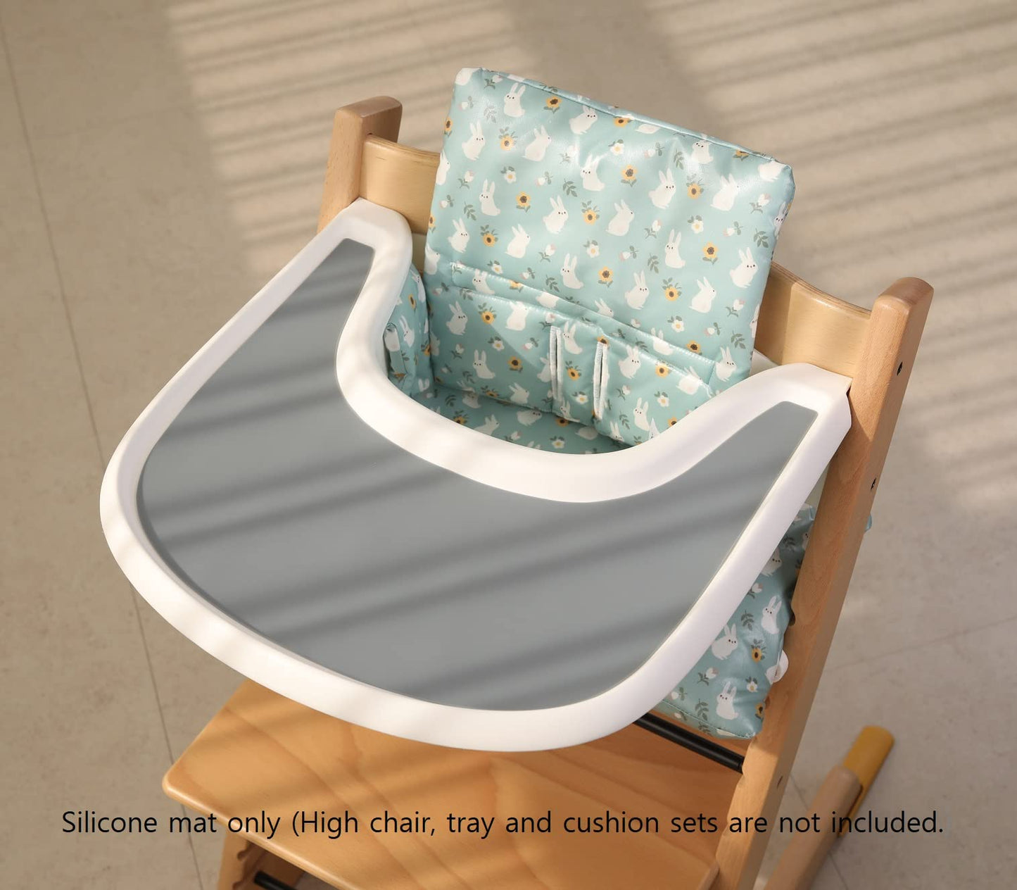 Gembebe Silicone Tray Placemat Compatible With Stokke Tripp Trapp High Chair Tray (Dusty Blue)