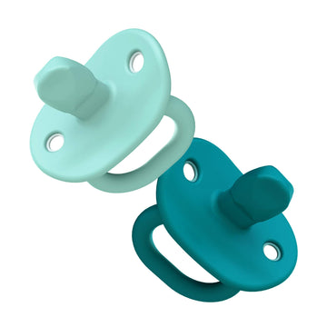 Boon Jewl Biometric Silicone Baby Pacifier - 3+ Months - Blue - Comfortable Silicone Orthodontic Baby Pacifiers With Soothing Ge