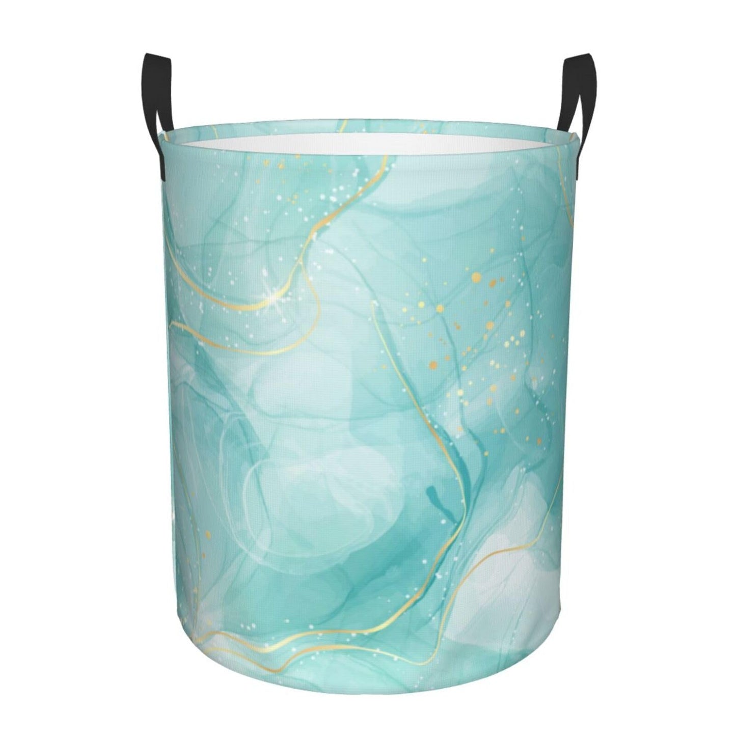 Pevtufa Blue Marble Foldable Laundry Basket Organizer,Fabric Clothes Toy Storage Basket Nursery Hamper Storage Bin For Household