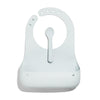 Avanchy Silicone Baby Bibs, Waterproof, Adjustable, BPA Free, Soft Unisex Set for Toddlers with Matching Spoon, White