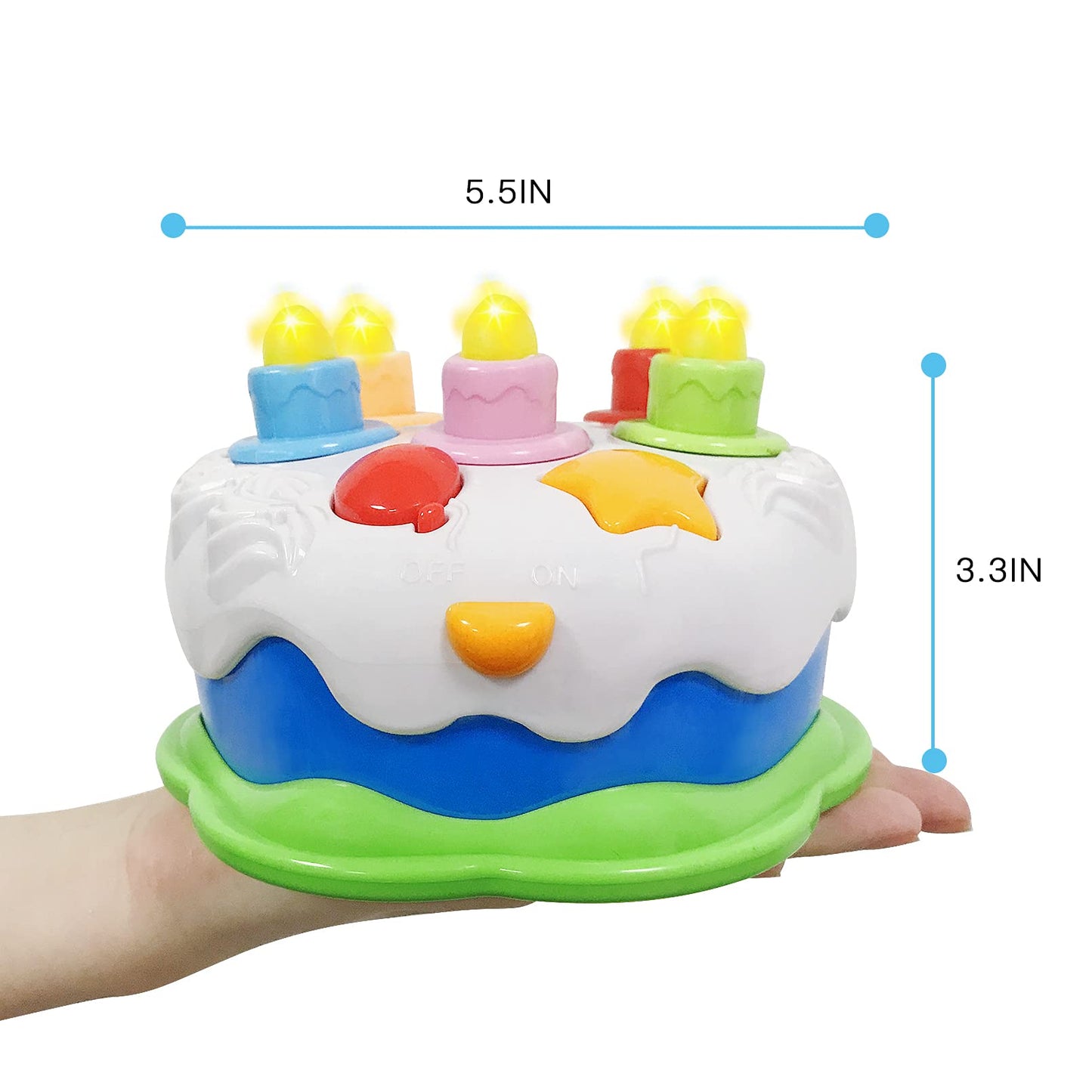 OKREVIEW First Birthday Cake Toy - Todderl Birthday Cake Toy with Candles and Songs for 18 Months+ Boys Girls Musical Birthday G