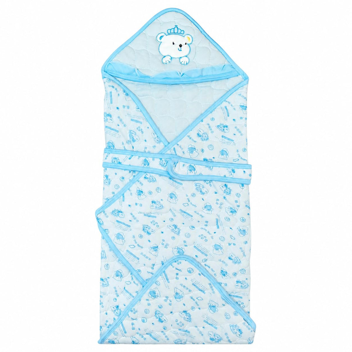 Baby Wrapper Blanket for Newborn| Soft Hooded Baby Wrap| 06M| Sky Blue