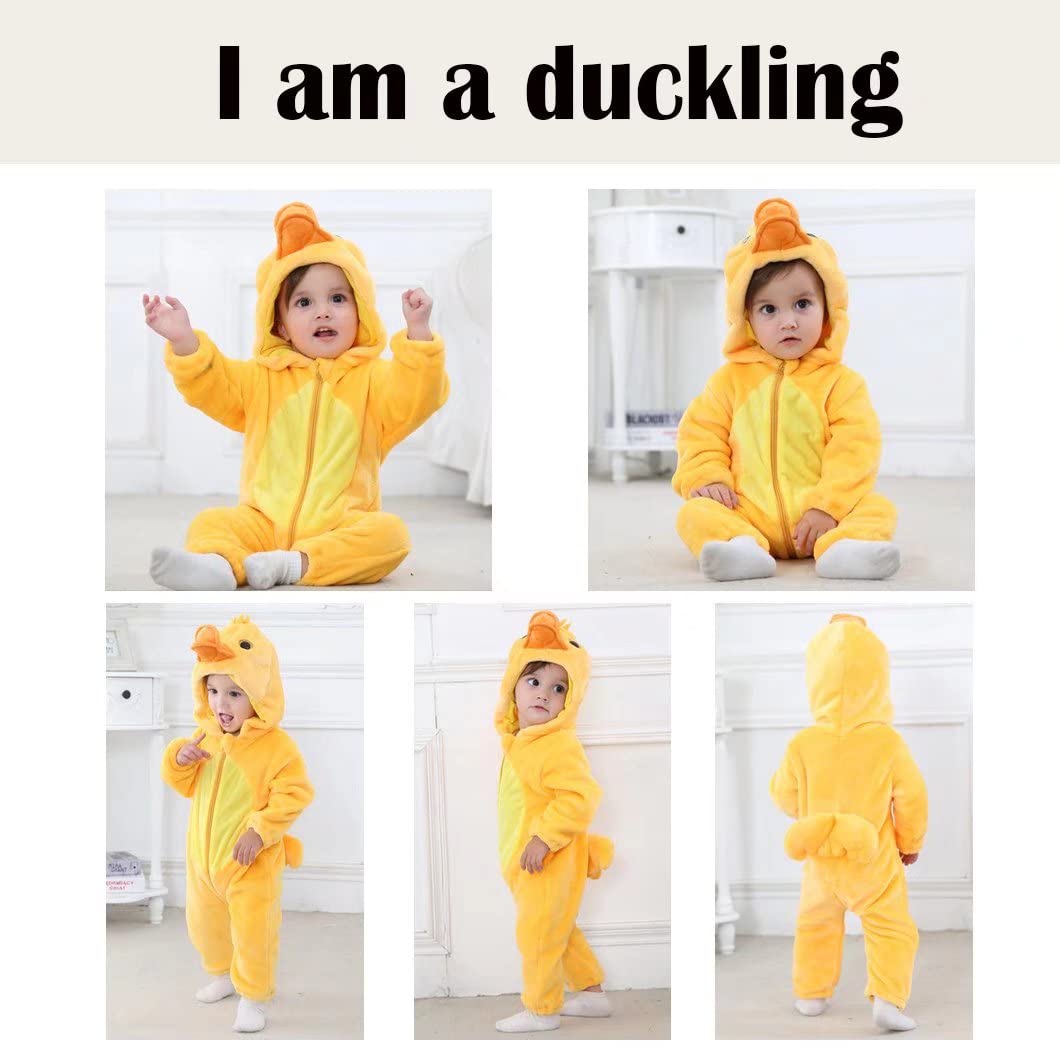 Qiaoniuniu Halloween Baby Duck Costumes Toddler Outfit Infants Cosplay Romper 6-12 Months
