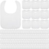 Toulite 6 Pcs White Bibs for Baby Washable Reusable Waterproof Cotton Feeder Bibs with Double Sided Design for Baby Shower Activ