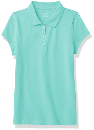 The Children'S Place Girls Uniform Pique Polo Shirt, Seafrost, 7 8 Us