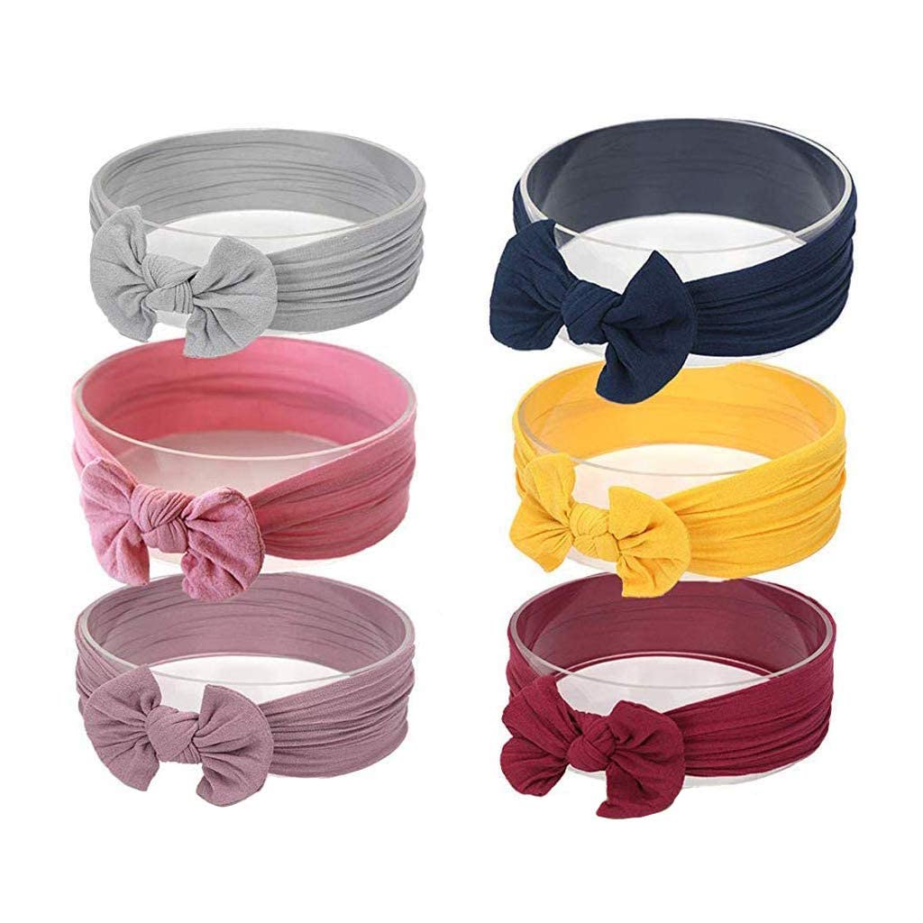 Hasthip Multicolor Pack Of 6 Turban Knotted Cotton Girls Headbands/ Hairband To Wrap Super Soft And Stretchy Hair For Baby Girls