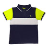 Cherry Crumble Multicolor Color Blocked Cotton Blend Half Sleeves Polo Neck Casual Wear Regular Fit Summer Tshirt For Boys