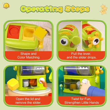 Baby Blocks Color Shape Sorter Montessori Toys for Toddlers 1-3, Sensory Toys, Preschool Learning Activities Matching Game, Educ