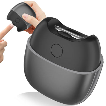 Electric Nail Clippers Cordless, Automatic Fingernail Trimmer with Light, 2 Speeds, Non-Slip Magnetic Cover, Nail Scraps Catcher