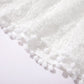 Niyage Toddler Girls Elegant Lace Pom Pom Flutter Sleeve Party Princess Dress White 80