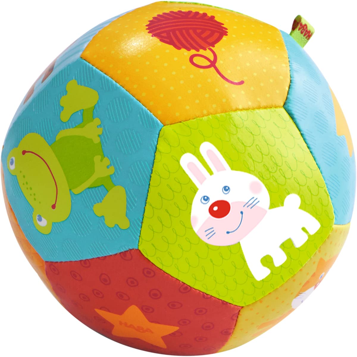 HABA 4.5 Baby Ball Animal Friends Tummy Time and Sensory Play Favorite to Encourage Crawling and Gross Motor Skills for Babies 6