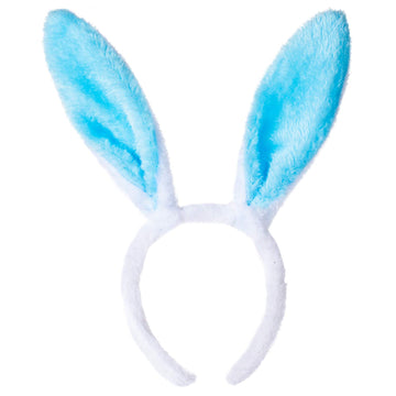 Cute Soft Touch Bunny Ears Headband Christmas Rabbit Ears Headband Gift For Children Kids Girls (Blue)